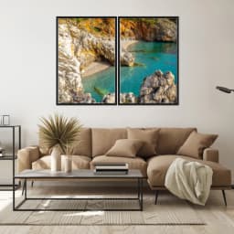 Kit Quadros Decorativos Mar Com Pedras