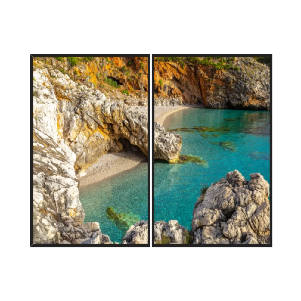 Kit Quadros Decorativos Mar Com Pedras