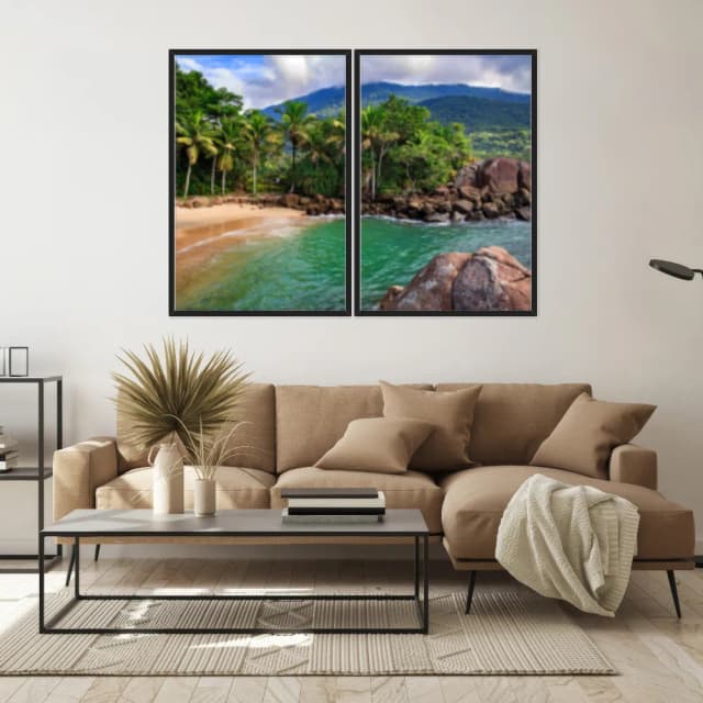 Kit Quadros Decorativos Coqueiro Na Praia