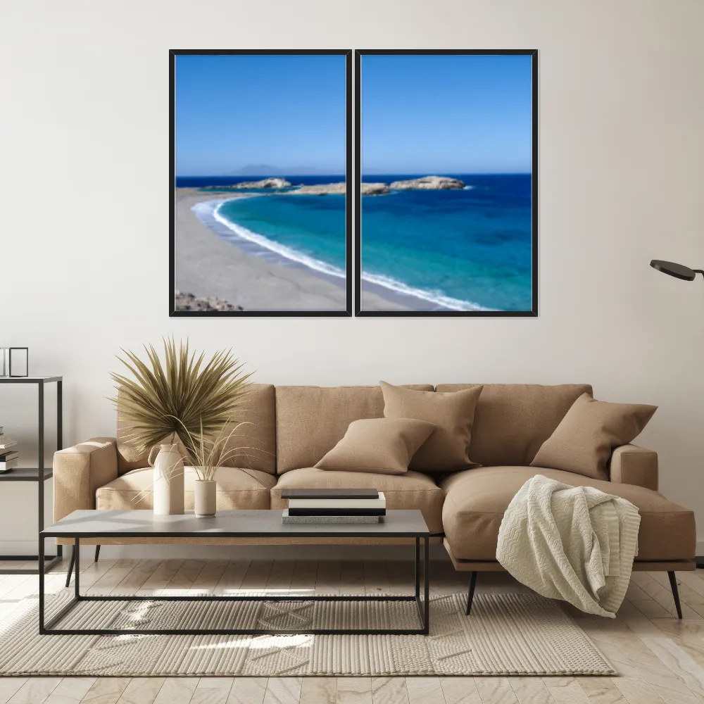 Kit Quadros Decorativos Mar Com Pedras