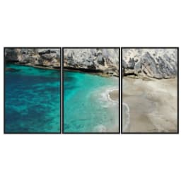 Kit Quadros Decorativos Mar Azul Com Montanha