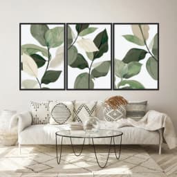 Kit Quadros Decorativos Planta Abstrata