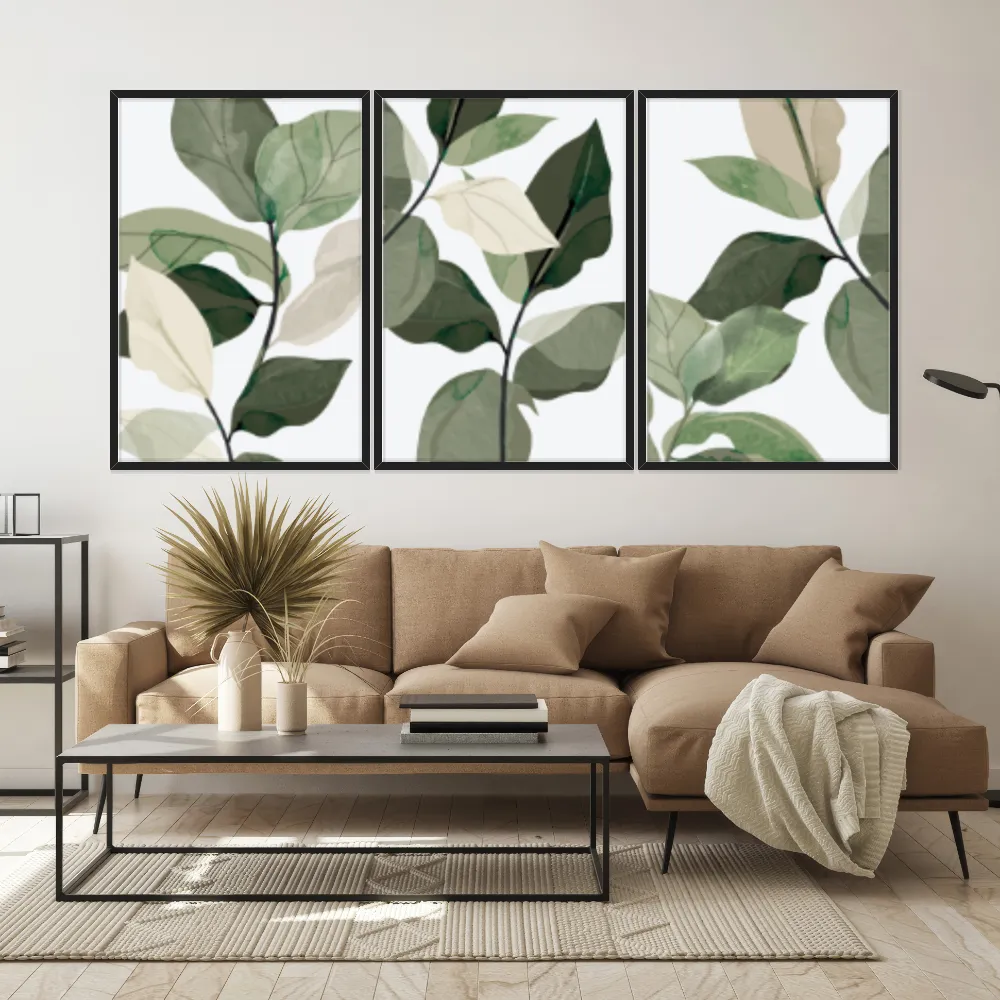 Kit Quadros Decorativos Planta Abstrata