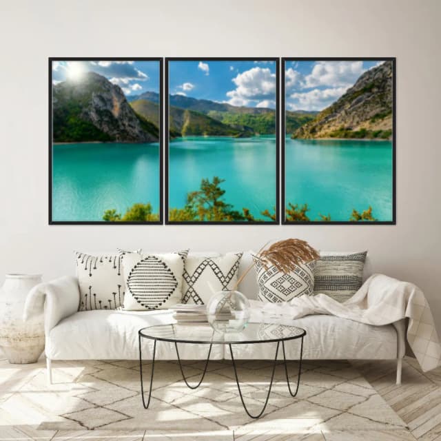 Kit Quadros Decorativos Lago E Montanha