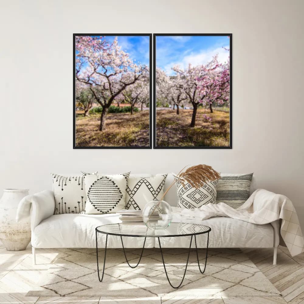 Kit Quadros Decorativos Árvore Rosa
