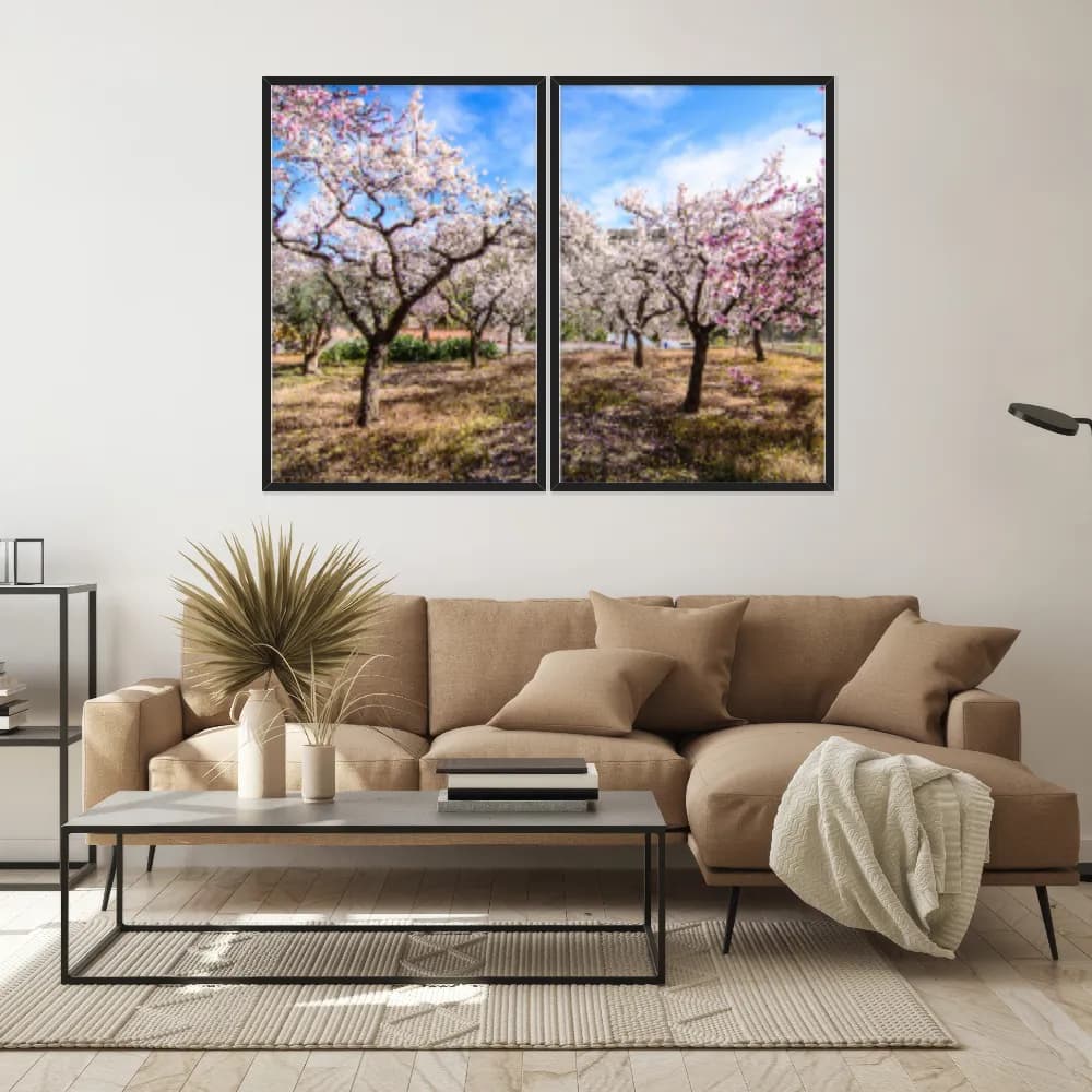 Kit Quadros Decorativos Árvore Rosa