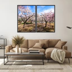 Kit Quadros Decorativos Árvore Rosa
