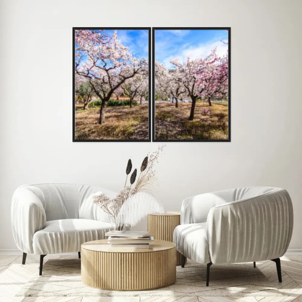 Kit Quadros Decorativos Árvore Rosa