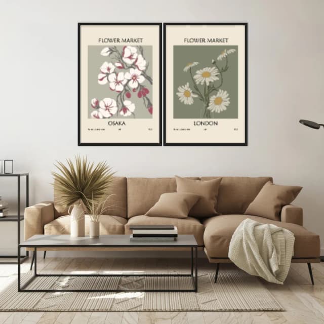 Kit Quadros Decorativos Flora Abstrata