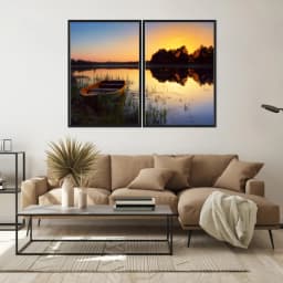 Kit Quadros Decorativos Pôr Do Sol
