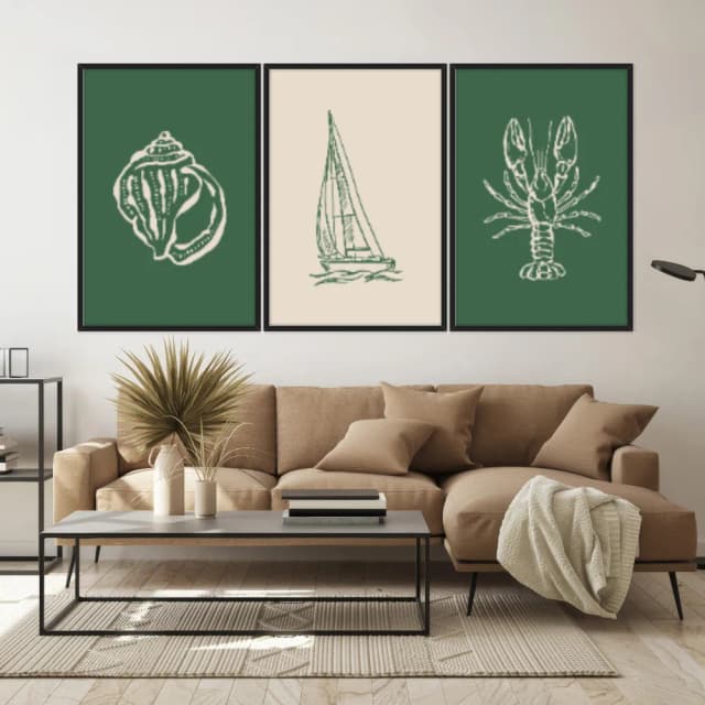 Kit Quadros Decorativos Minimalismo De Praia