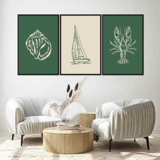 Kit Quadros Decorativos Minimalismo De Praia