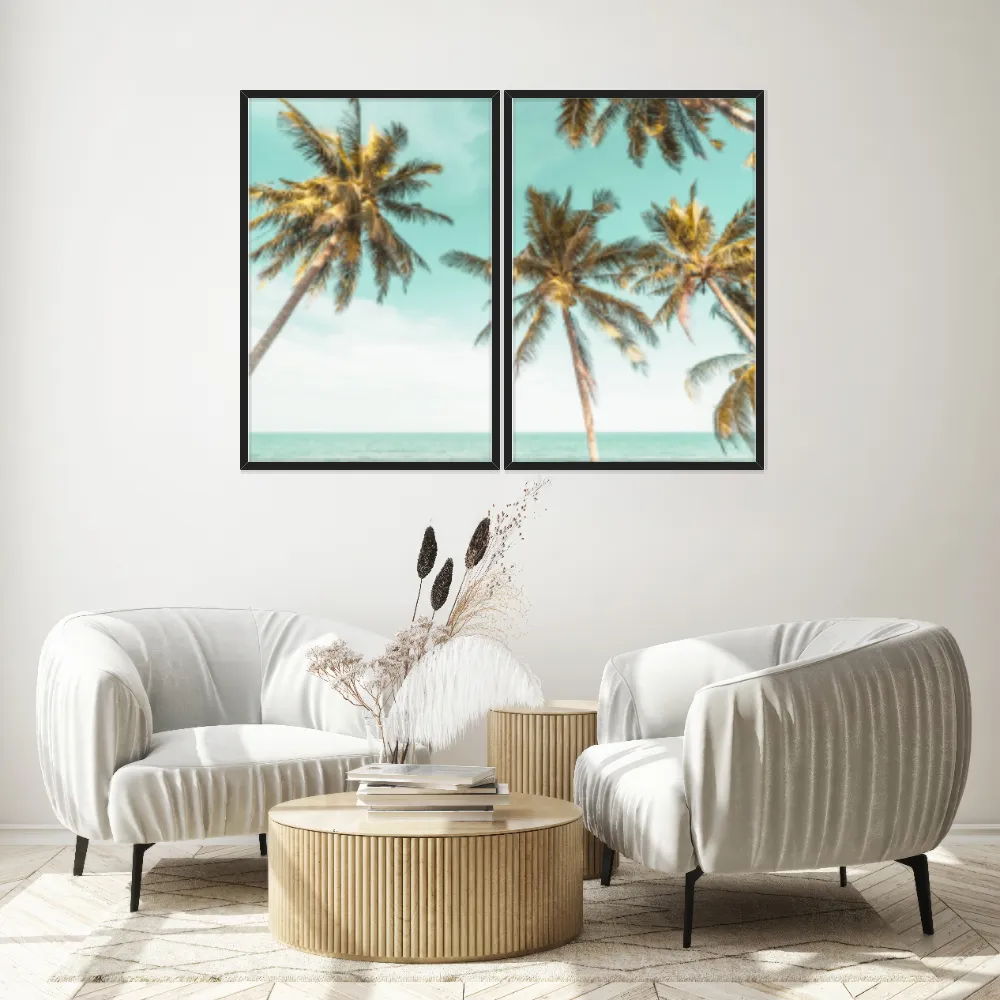 Kit Quadros Decorativos Coqueiro Na Praia