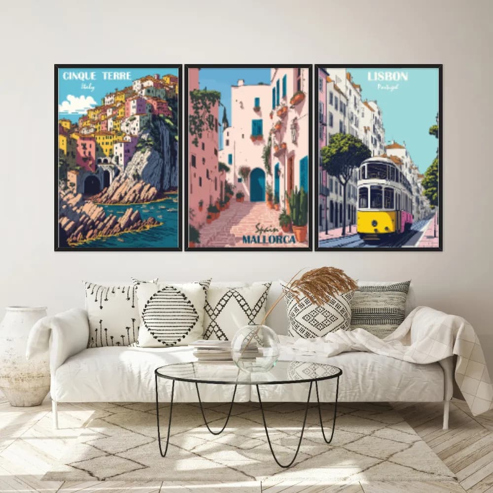 Kit Quadros Decorativos Portugal Espanha E Italia