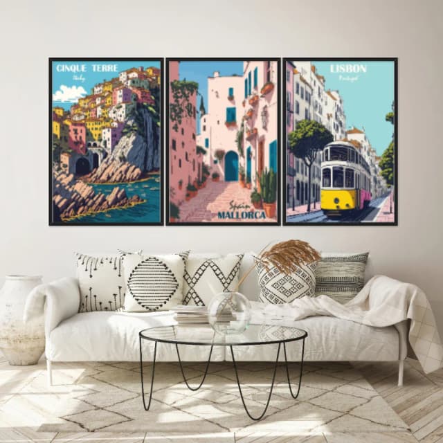 Kit Quadros Decorativos Portugal Espanha E Italia