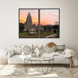 Kit Quadros Decorativos Templo Mahabodhi India