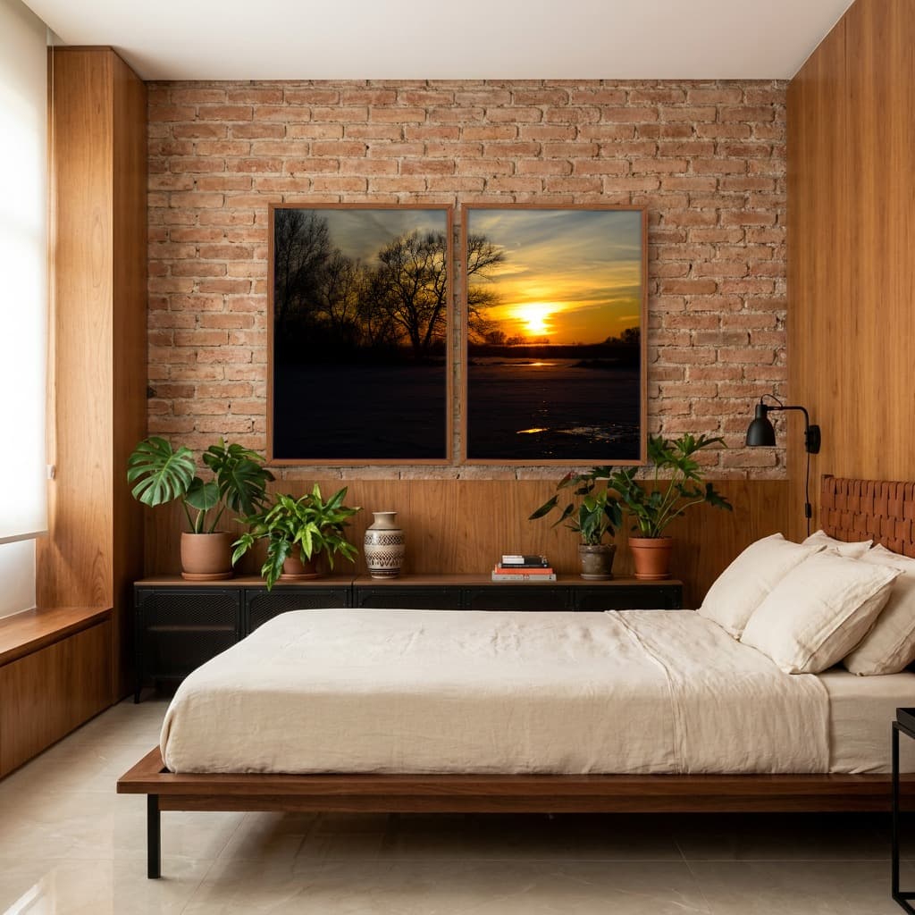 Kit Quadros Decorativos Pôr Do Sol