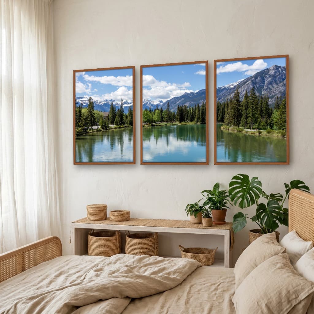 Kit Quadros Decorativos Lago E Montanha