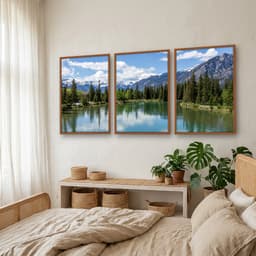 Kit Quadros Decorativos Lago E Montanha