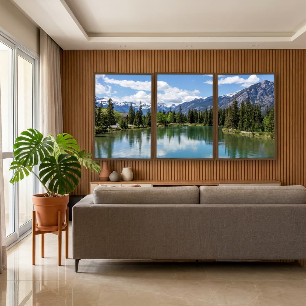 Kit Quadros Decorativos Lago E Montanha