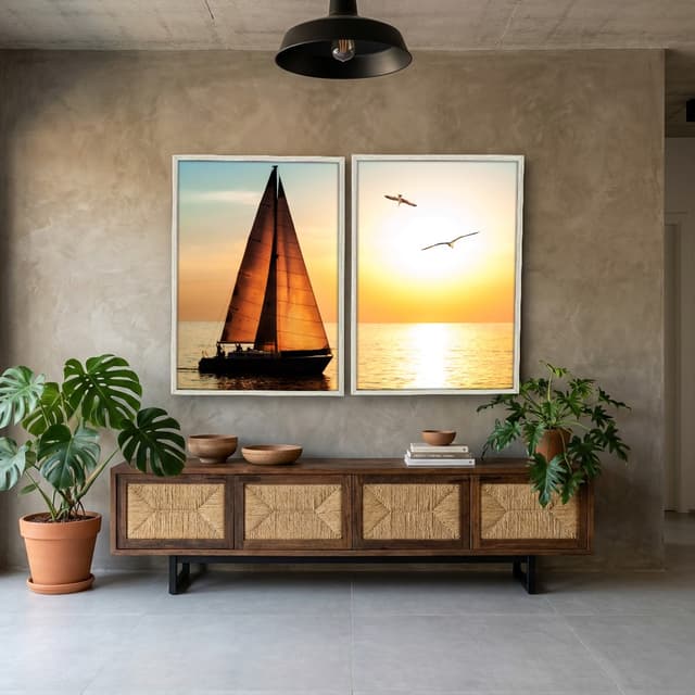 Kit Quadros Decorativos Pôr Do Sol