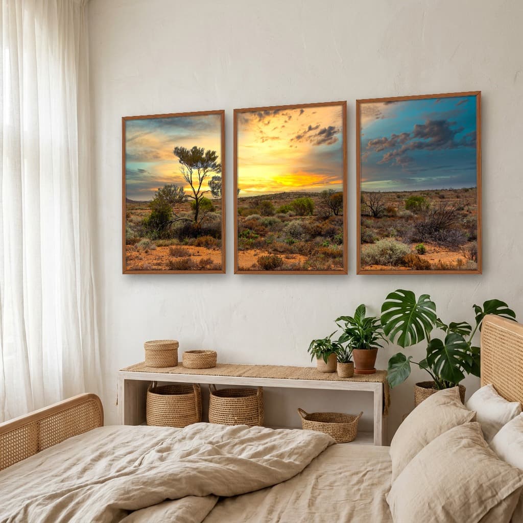 Kit Quadros Decorativos Pôr Do Sol