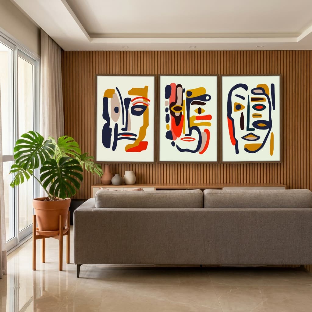 Kit Quadros Decorativos Linhas E Formas