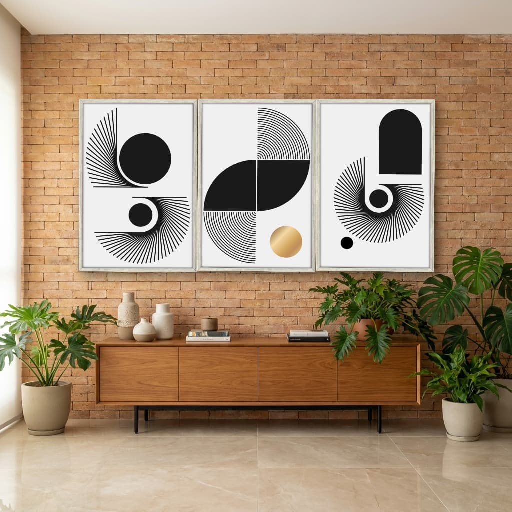 Kit Quadros Decorativos Linhas E Formas