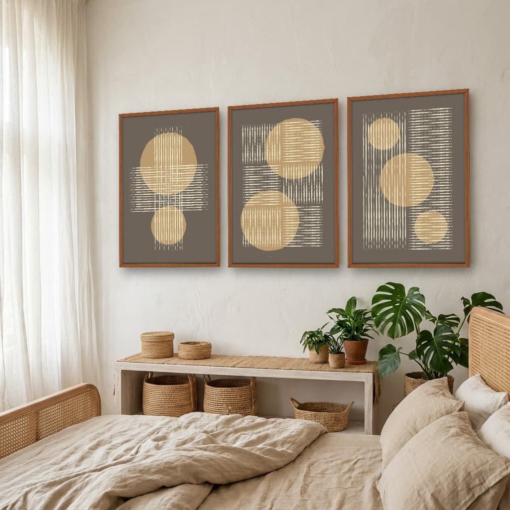 Kit Quadros Decorativos Linhas E Formas