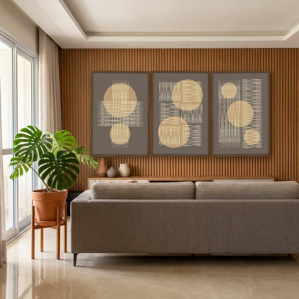 Kit Quadros Decorativos Linhas E Formas
