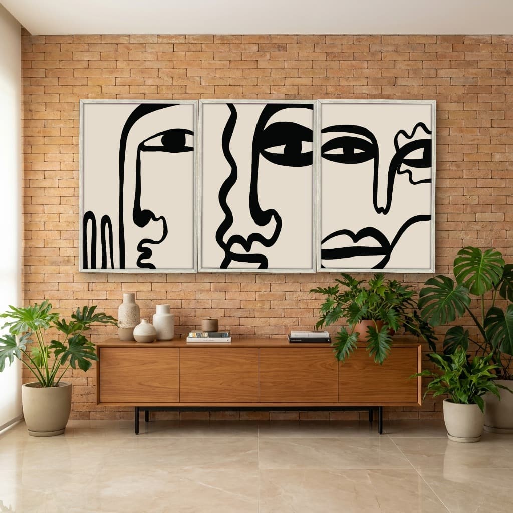 Kit Quadros Decorativos Linhas E Formas