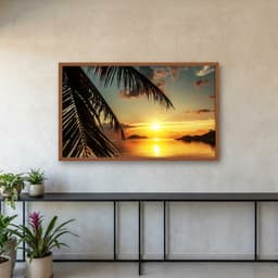 Quadro Decorativo Coqueiro Na Praia