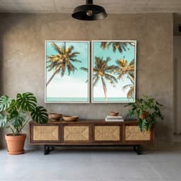 Kit Quadros Decorativos Coqueiro Na Praia