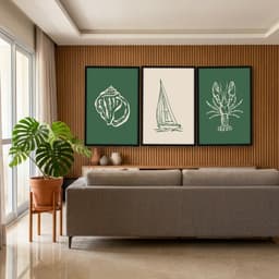 Kit Quadros Decorativos Minimalismo De Praia