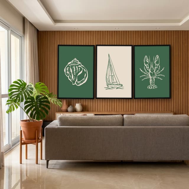 Kit Quadros Decorativos Minimalismo De Praia
