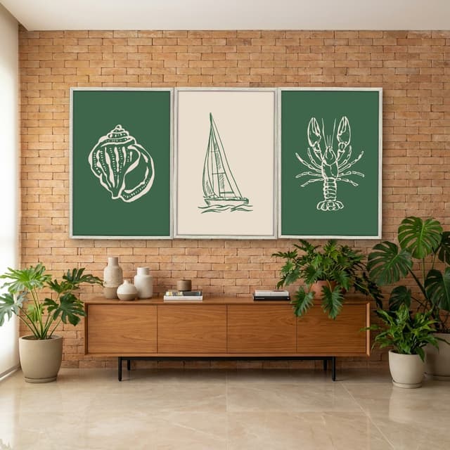 Kit Quadros Decorativos Minimalismo De Praia