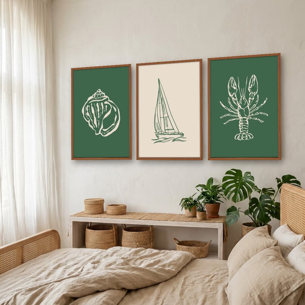 Kit Quadros Decorativos Minimalismo De Praia