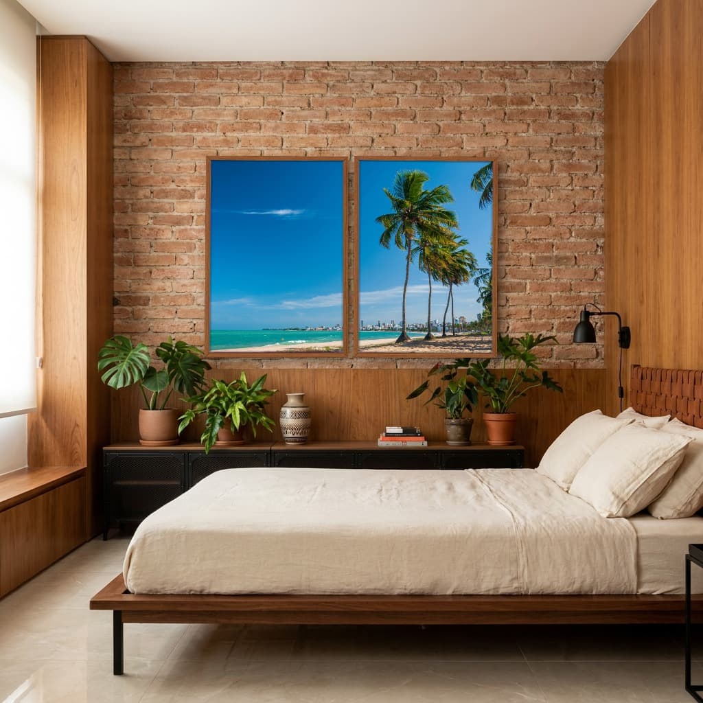 Kit Quadros Decorativos Coqueiro Na Praia