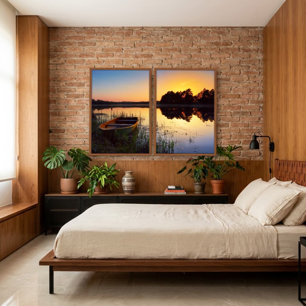 Kit Quadros Decorativos Pôr Do Sol