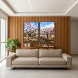 Kit Quadros Decorativos Árvore Rosa