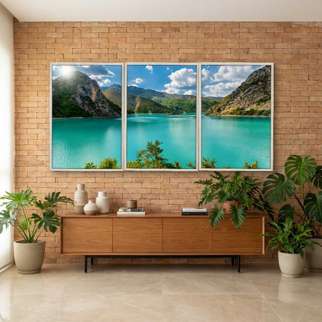Kit Quadros Decorativos Lago E Montanha
