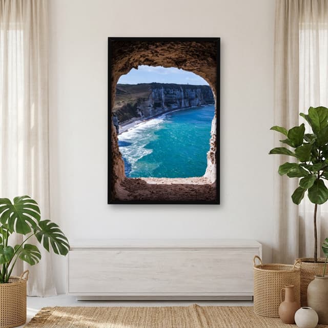Quadro Decorativo Penhasco Com Mar Azul