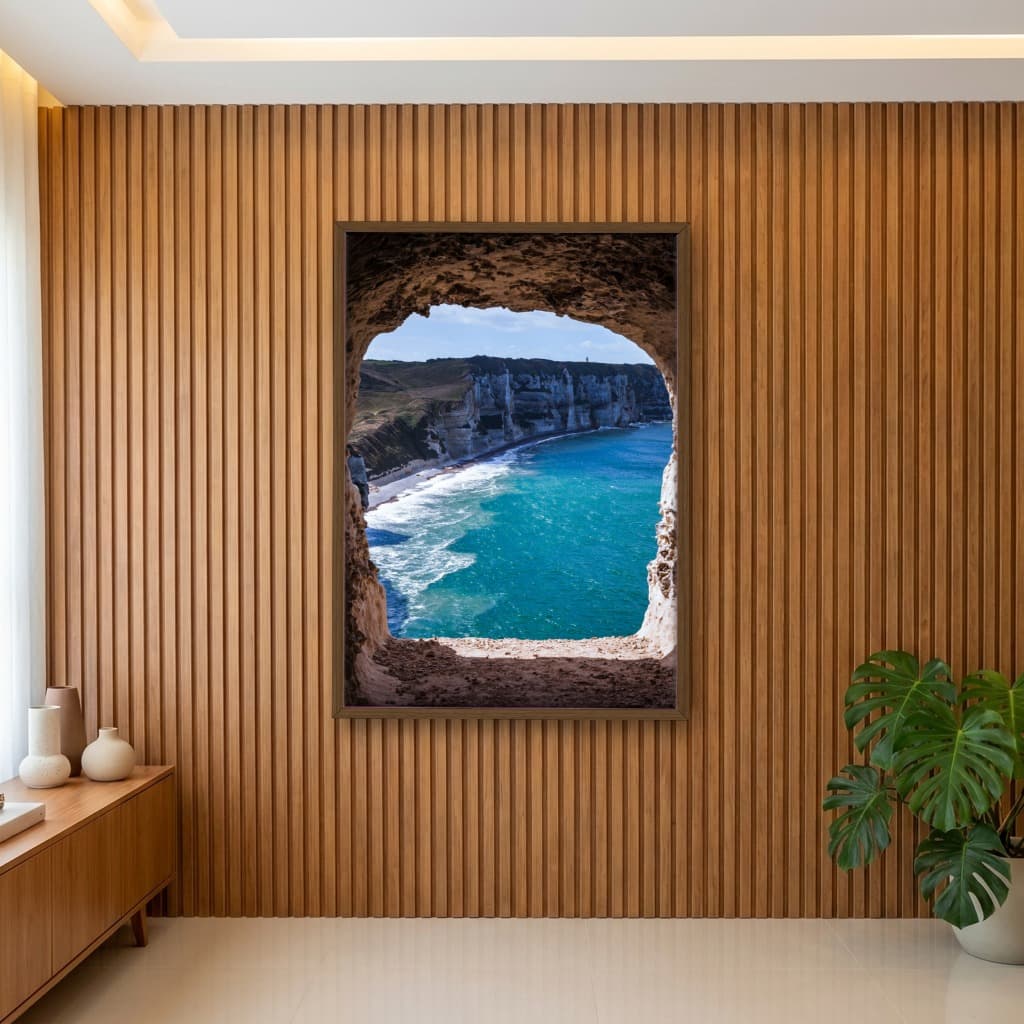 Quadro Decorativo Penhasco Com Mar Azul