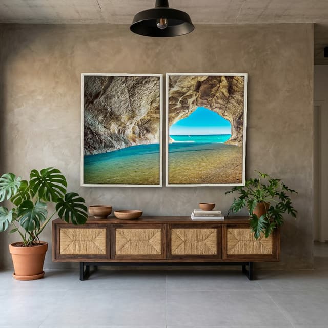 Kit Quadros Decorativos Gruta Com Caverna