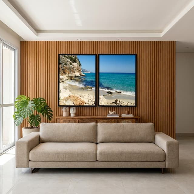 Kit Quadros Decorativos Mar Na Areia