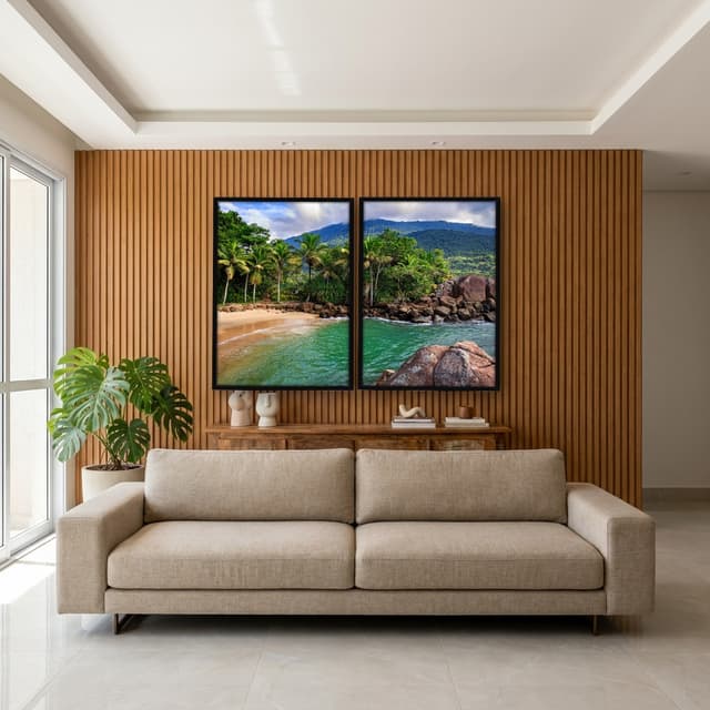 Kit Quadros Decorativos Coqueiro Na Praia