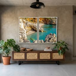Kit Quadros Decorativos Mar Com Pedras