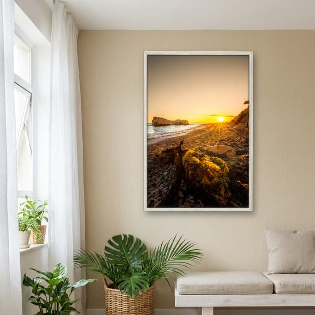 Quadro Decorativo Praia Com Pôr Do Sol