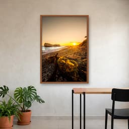 Quadro Decorativo Praia Com Pôr Do Sol