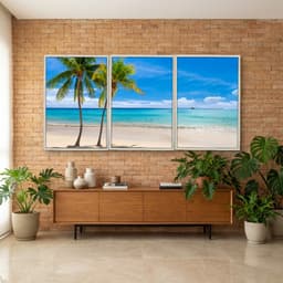 Kit Quadros Decorativos Coqueiro Na Praia